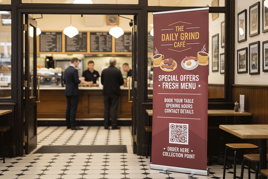Greasy Spoon Dining Area Banner Stands