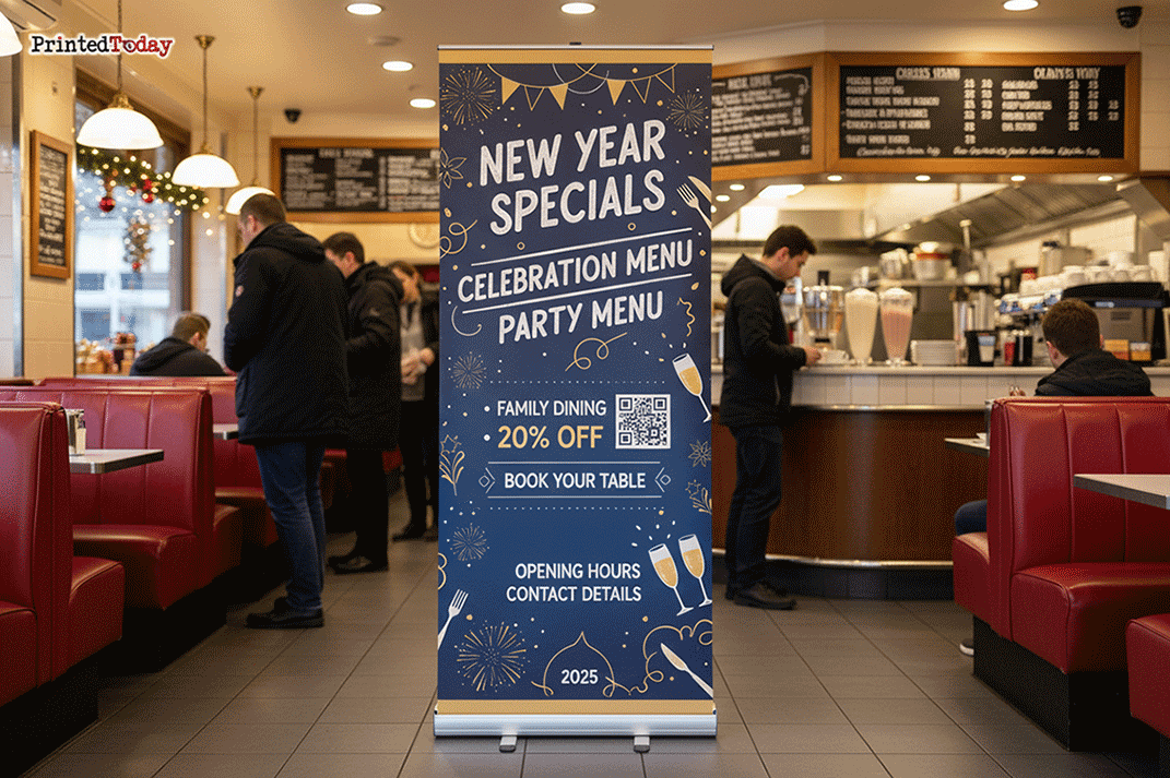 Greasy Spoon New Year Banner Stands