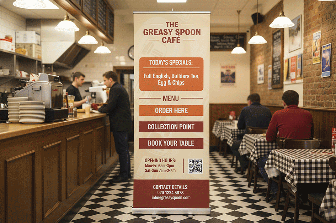 Greasy Spoon Reception Banner Stands