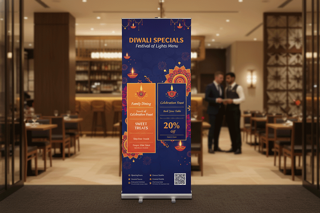 Indian Restaurant Diwali Banner Stands