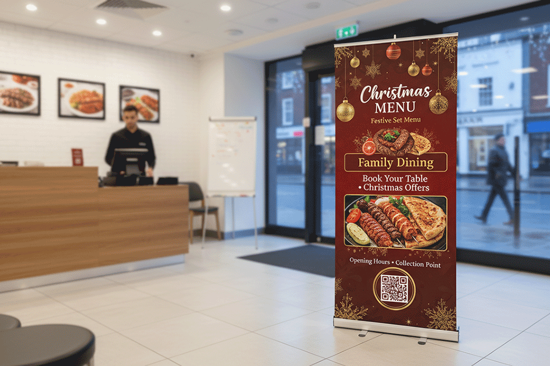 Kebab Restaurant Christmas Banner Stands
