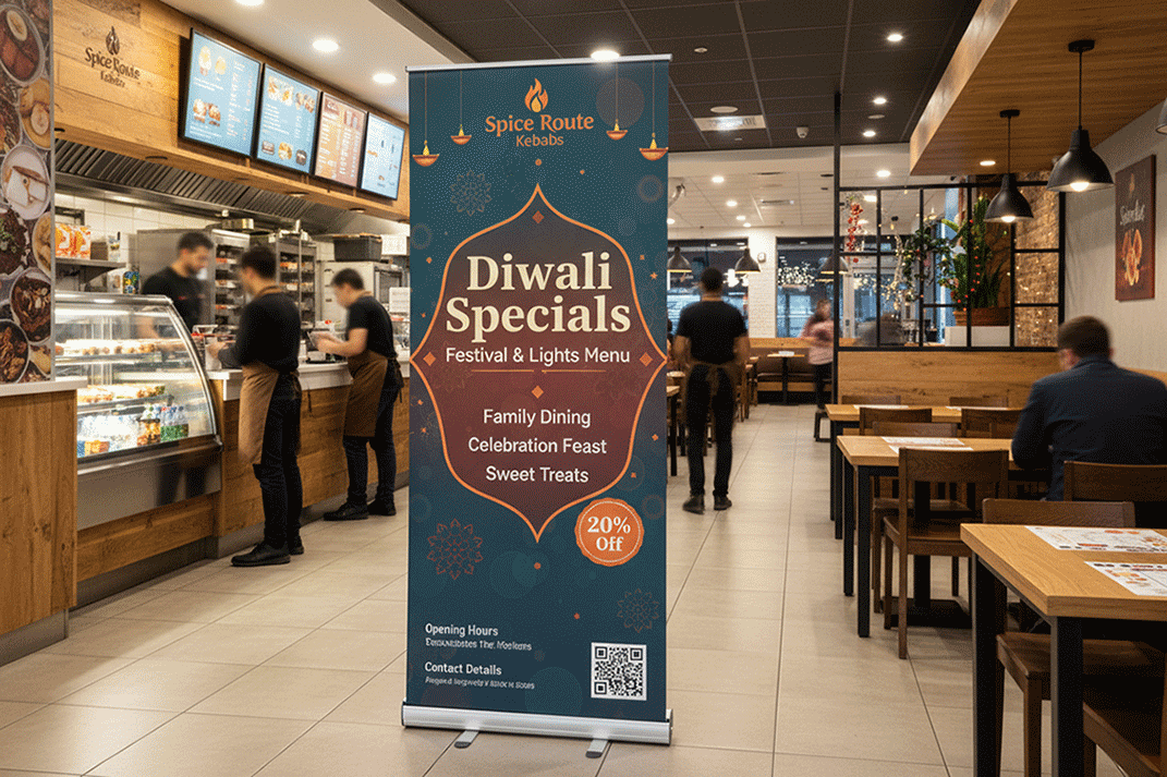 Kebab Restaurant Diwali Banner Stands