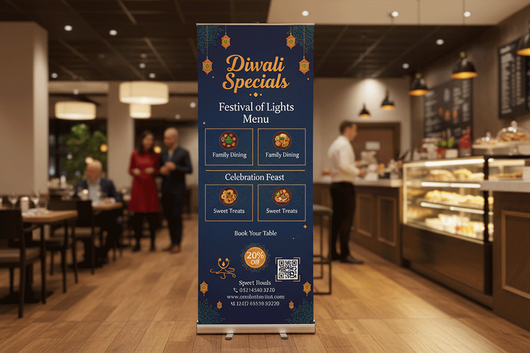 Lebanese Restaurant Diwali Banner Stands