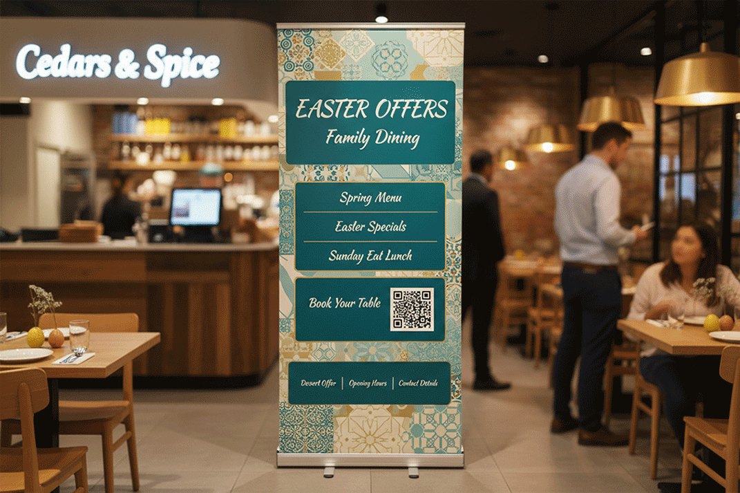 Lebanese Restaurant Easter Banner Stands