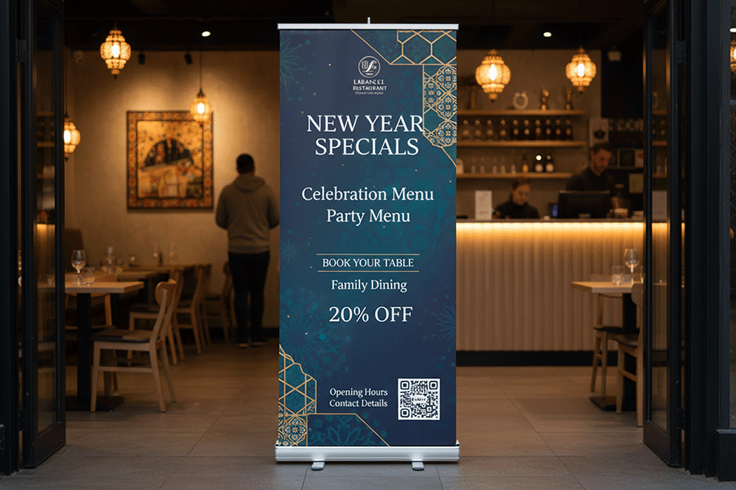 Lebanese Restaurant New Year Banner Stands