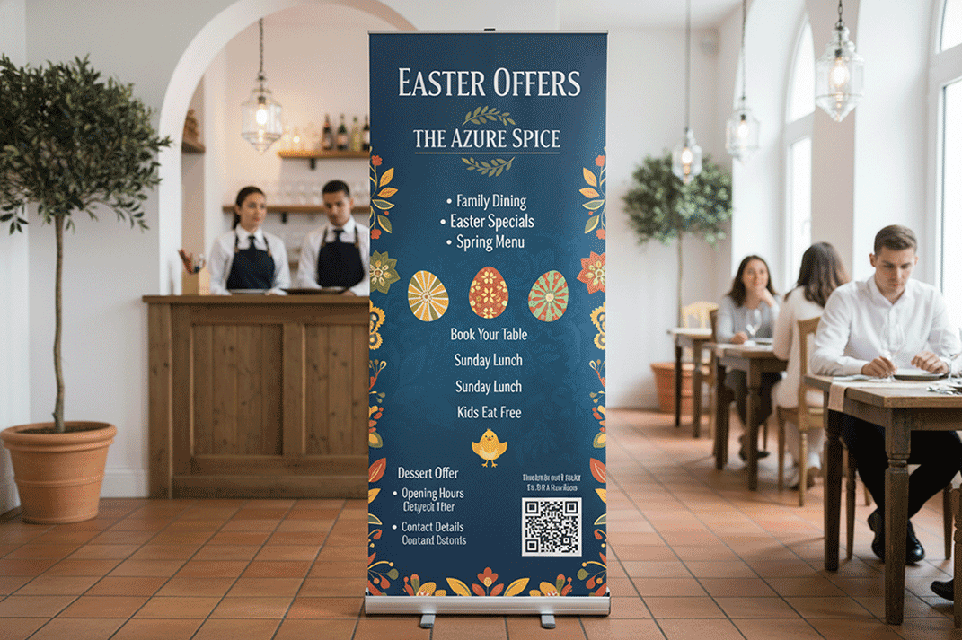 Mediterranean Restaurant Easter Banner Stands