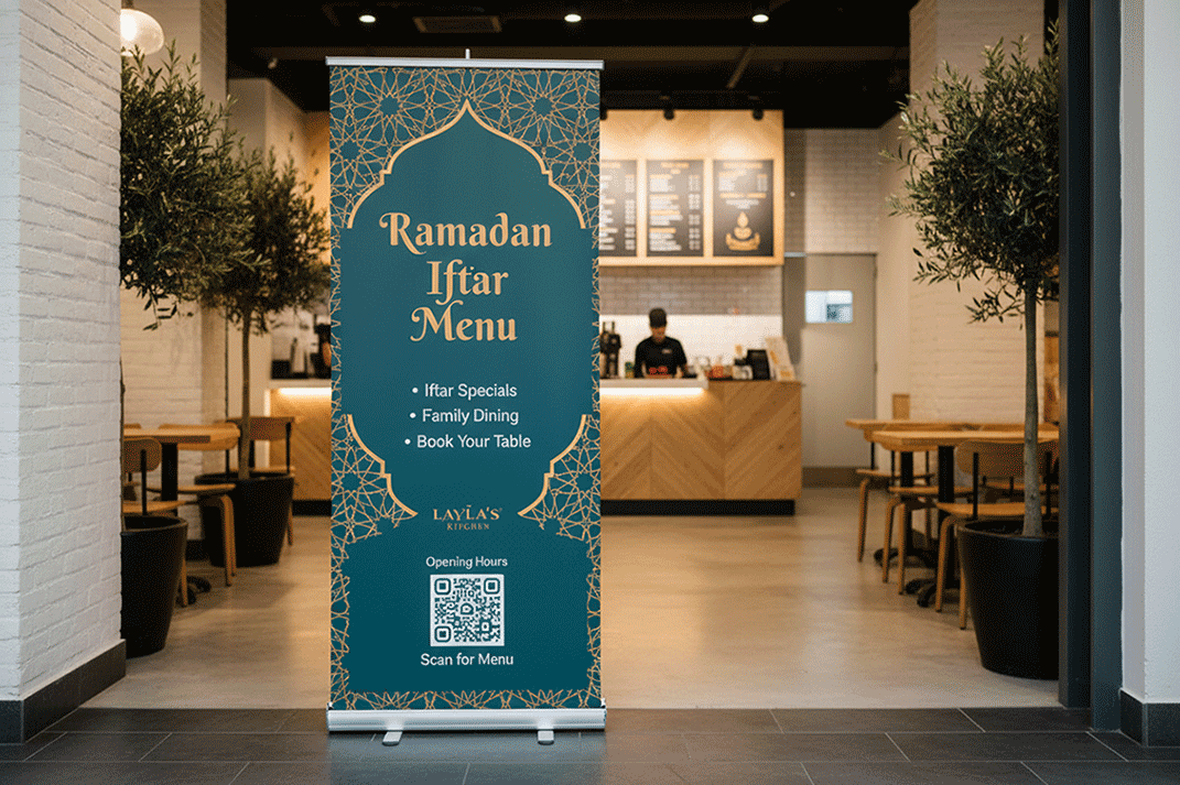 Mediterranean Restaurant Ramadan Banner Stands