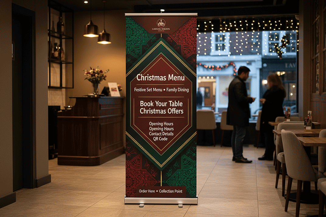 Pakistani Restaurant Christmas Banner Stands
