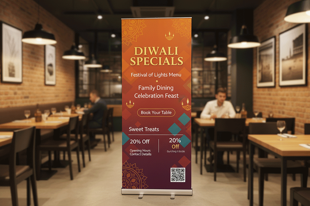 Pakistani Restaurant Diwali Banner Stands