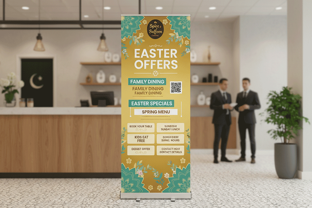 Pakistani Restaurant Easter Banner Stands