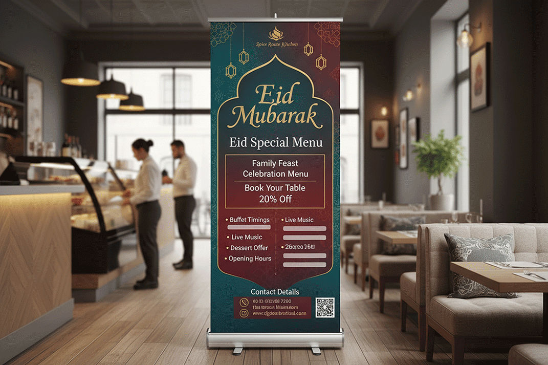 Pakistani Restaurant Eid Banner Stands