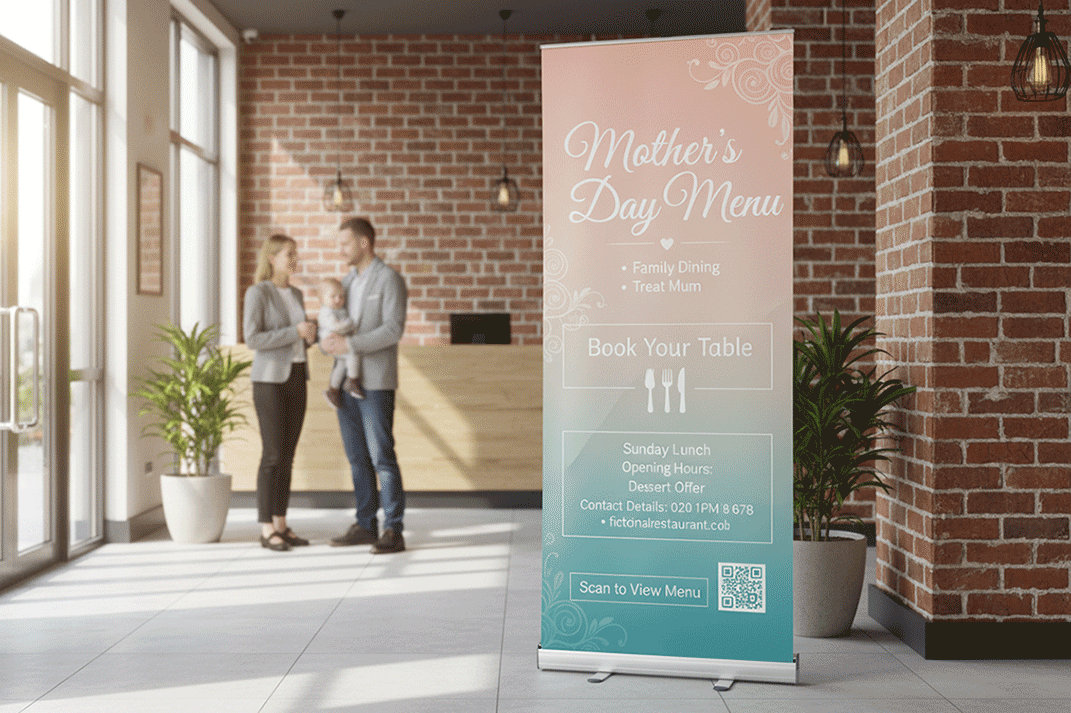 Restaurant Mothers Day Banner Stands