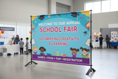School Event Backdrop Banner Printing