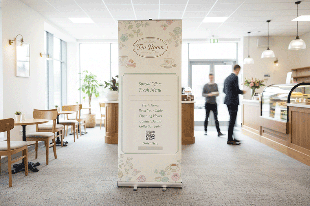 Tea Room Banner Stands