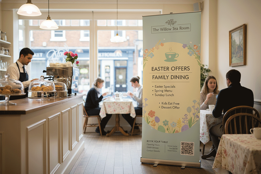 Tea Room Easter Banner Stands