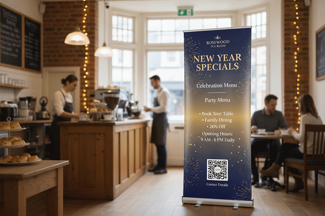 Tea Room New Year Banner Stands