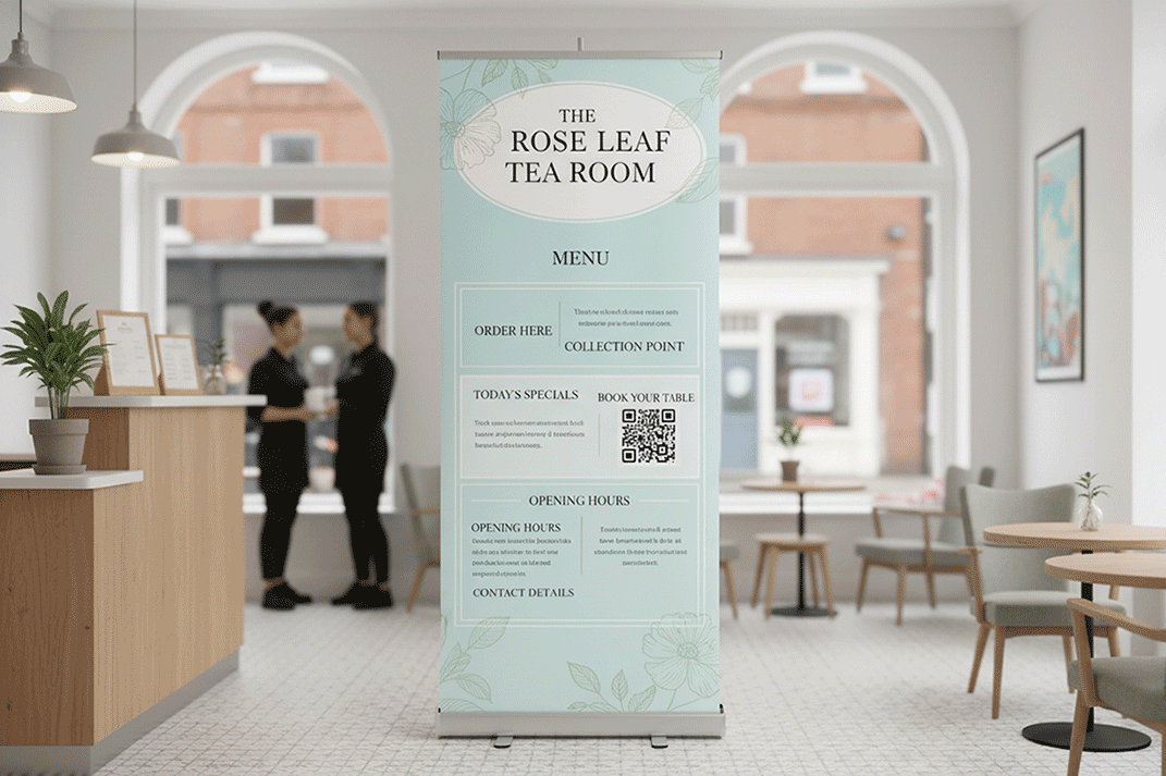Tea Room Reception Banner Stands
