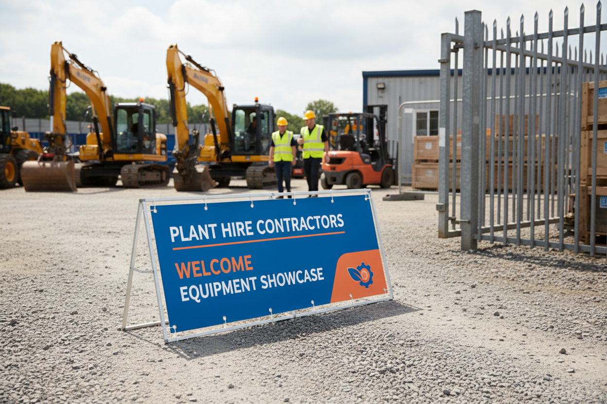 Plant Hire Contractors Outdoor A-Frame Banner Stands
