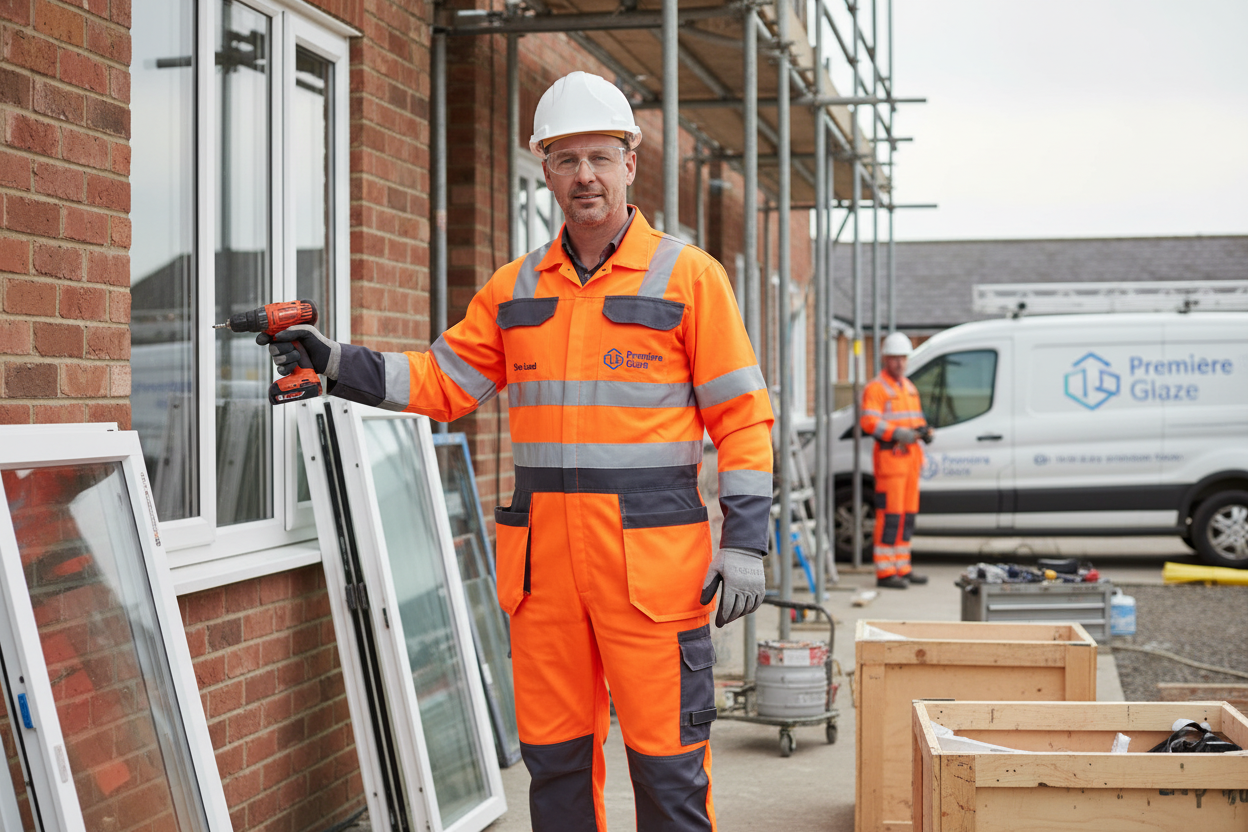 Windows & Doors Installers Custom High Vis Work Coveralls