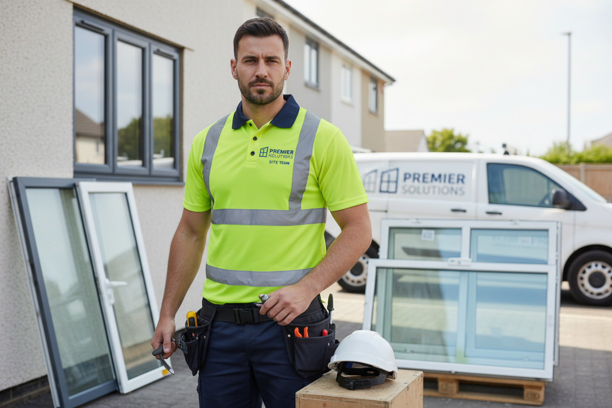 Windows & Doors Installers Custom Printed Hi Vis Pro Polo