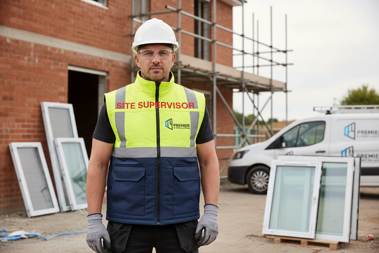 Windows & Doors Installers Personalised High Vis Padded Body Warmers
