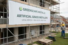 Artificial Grass Installers Scaffold Banners