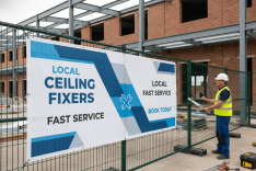 Ceiling Fixers Mesh Banners