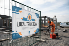 Fabrication Workers Mesh Banners