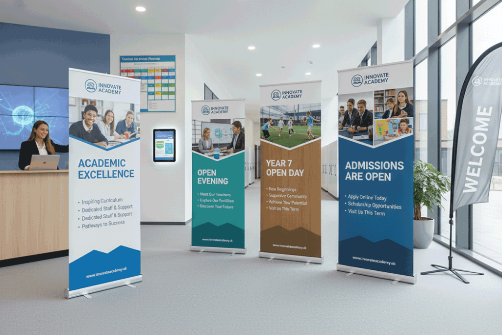 Academy School Indoor Banner Stands