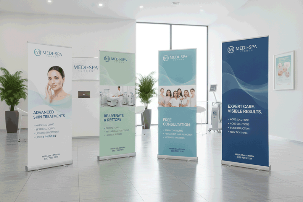 Aesthetic Clinic Indoor Banner Stands