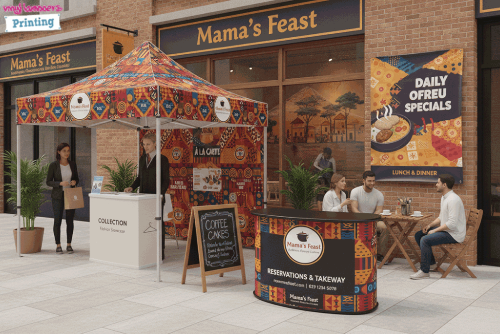 African Restaurant Outdoor Banner Stands