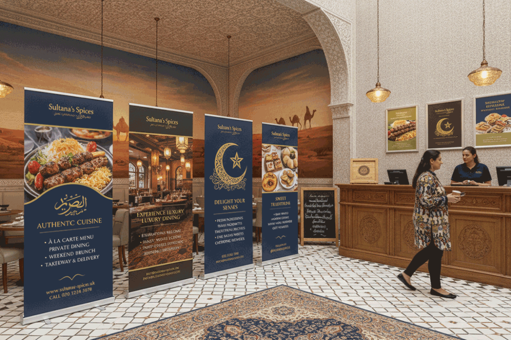 Arabic Restaurant Indoor Banner Stands