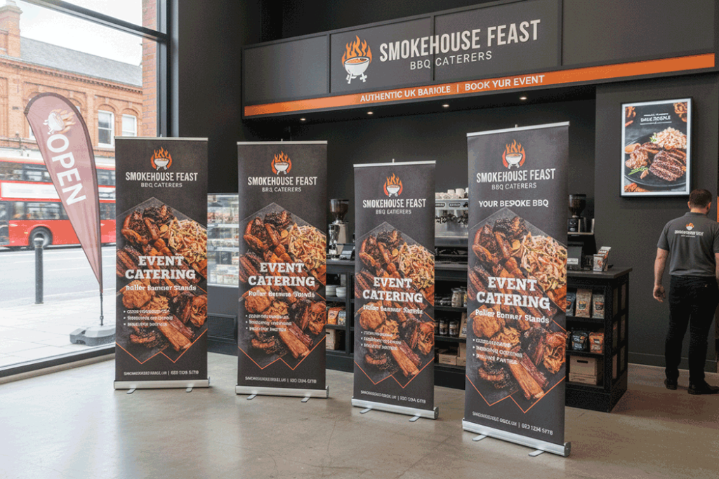 BBQ Catering Indoor Banner Stands