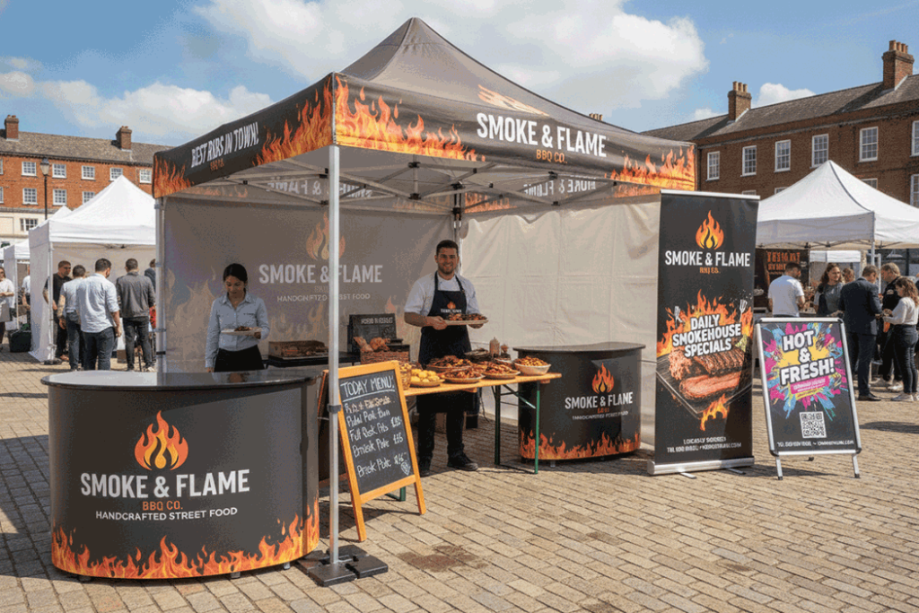 BBQ Food Stall Outdoor Banner Stands