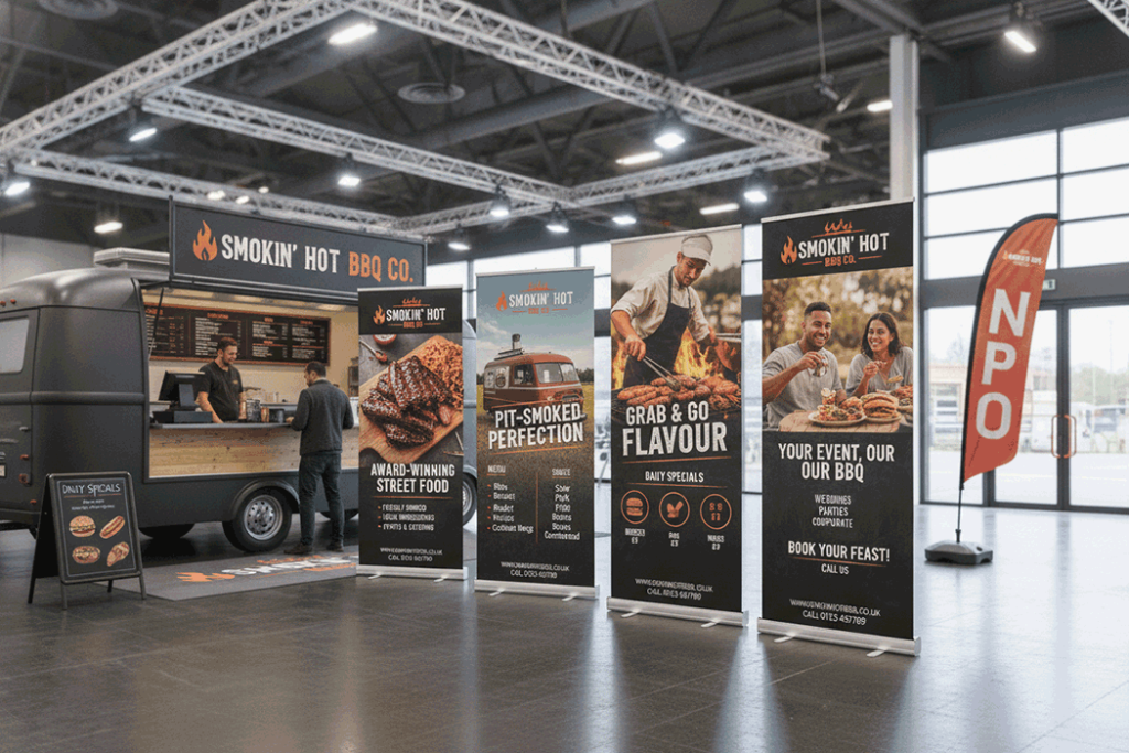 BBQ Food Van Indoor Banner Stands