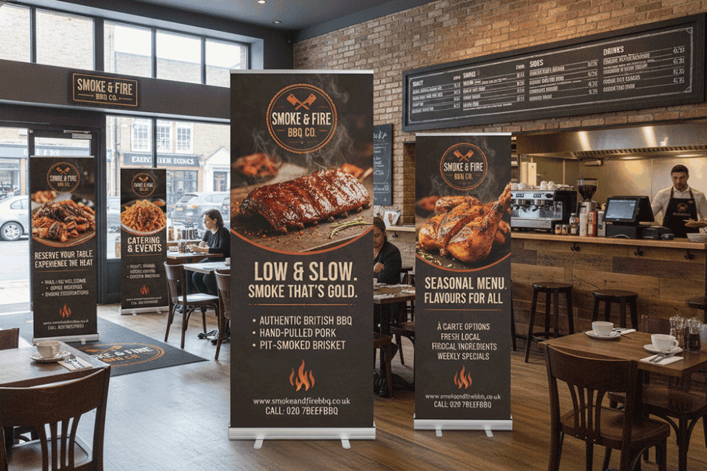 BBQ Restaurant Indoor Banner Stands