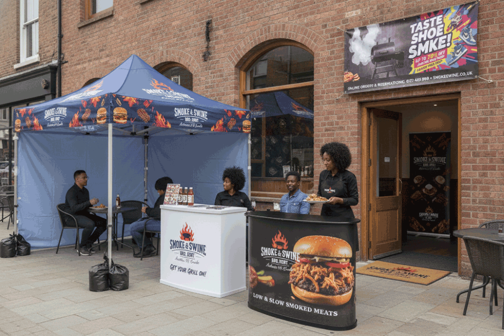 BBQ Restaurant Outdoor Banner Stands