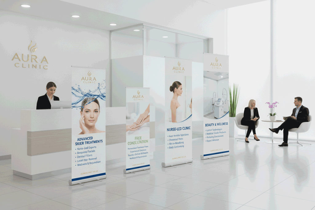Beauty Clinic Indoor Banner Stands