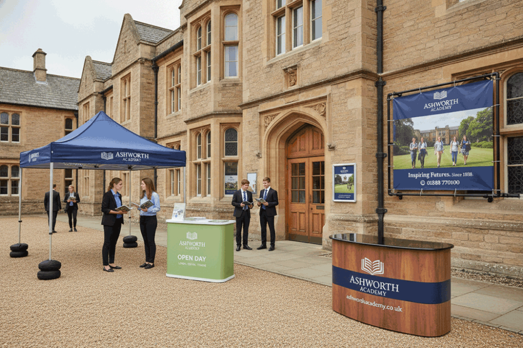 Boarding School Outdoor Banner Stands