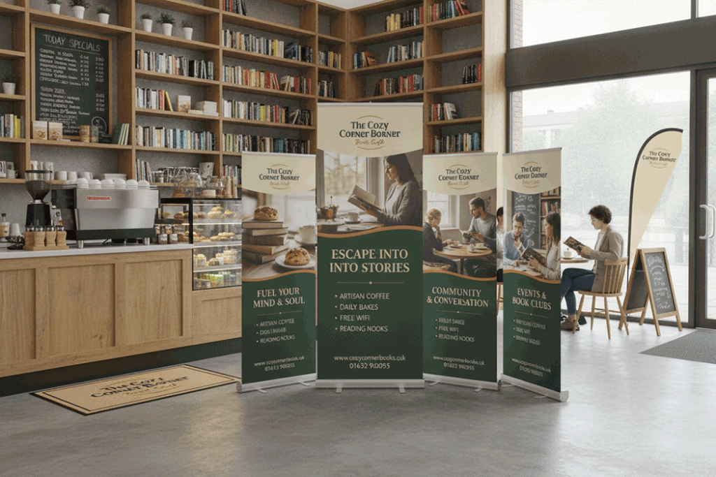 Book Cafe Indoor Banner Stands