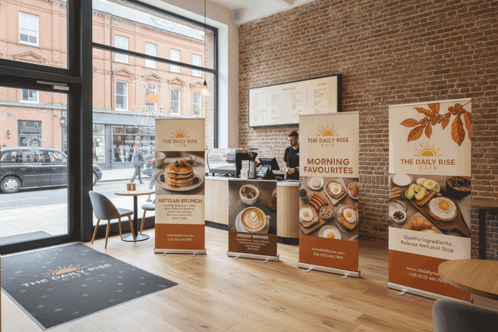 Breakfast Cafe Indoor Banner Stands