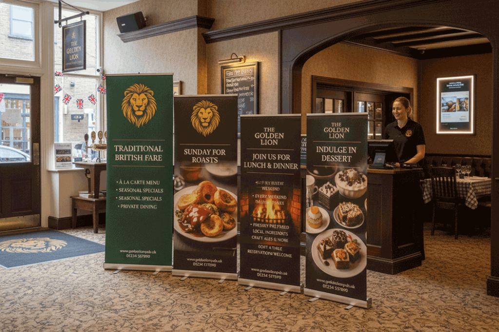 British Restaurant Indoor Banner Stands