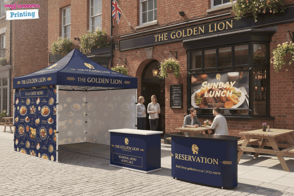 British Restaurant Outdoor Banner Stands