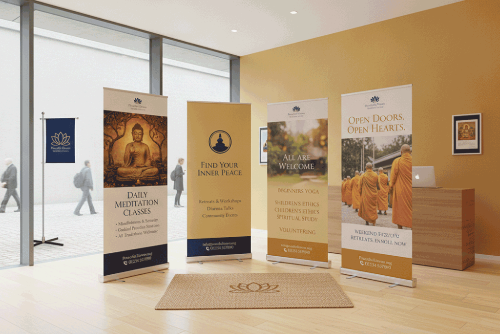 Buddhist Centre Indoor Banner Stands