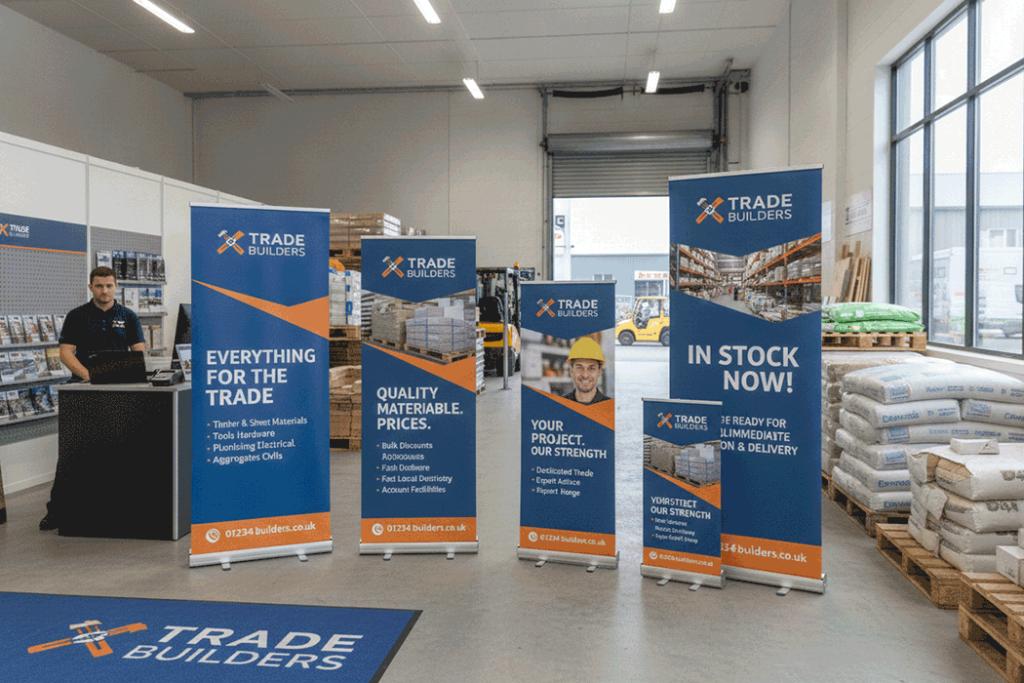 Builders Merchant Indoor Banner Stands