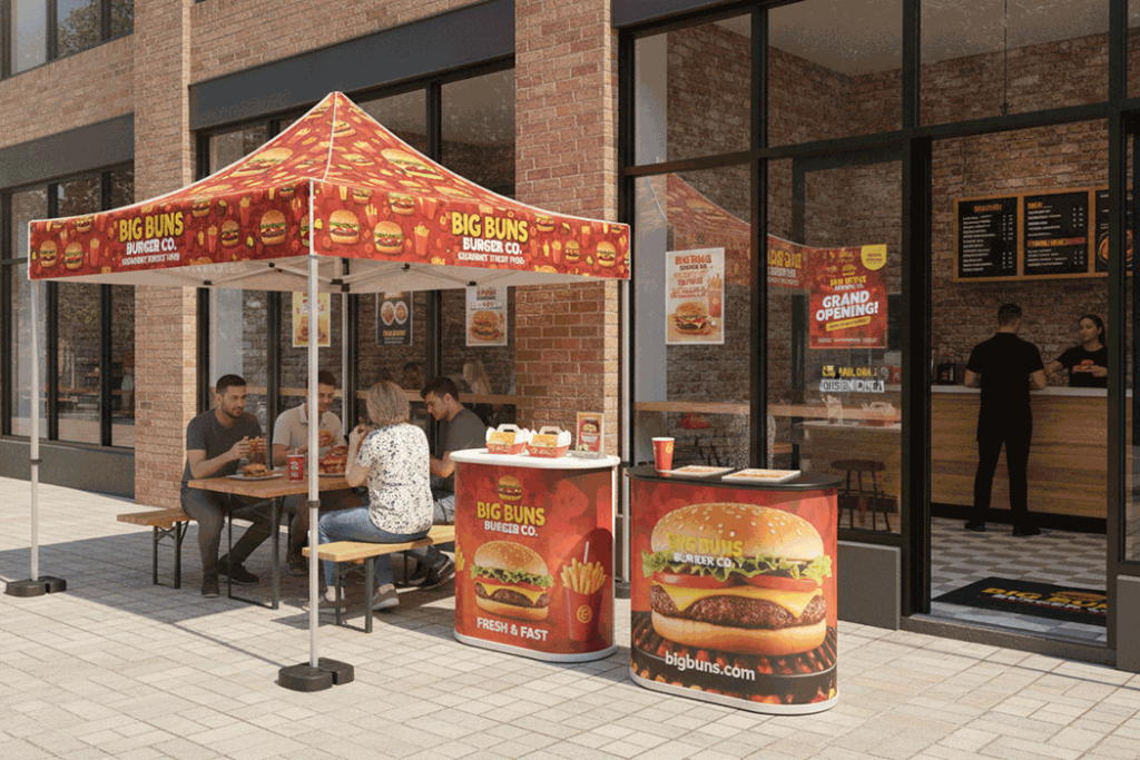 Burger Restaurant Outdoor Banner Stands