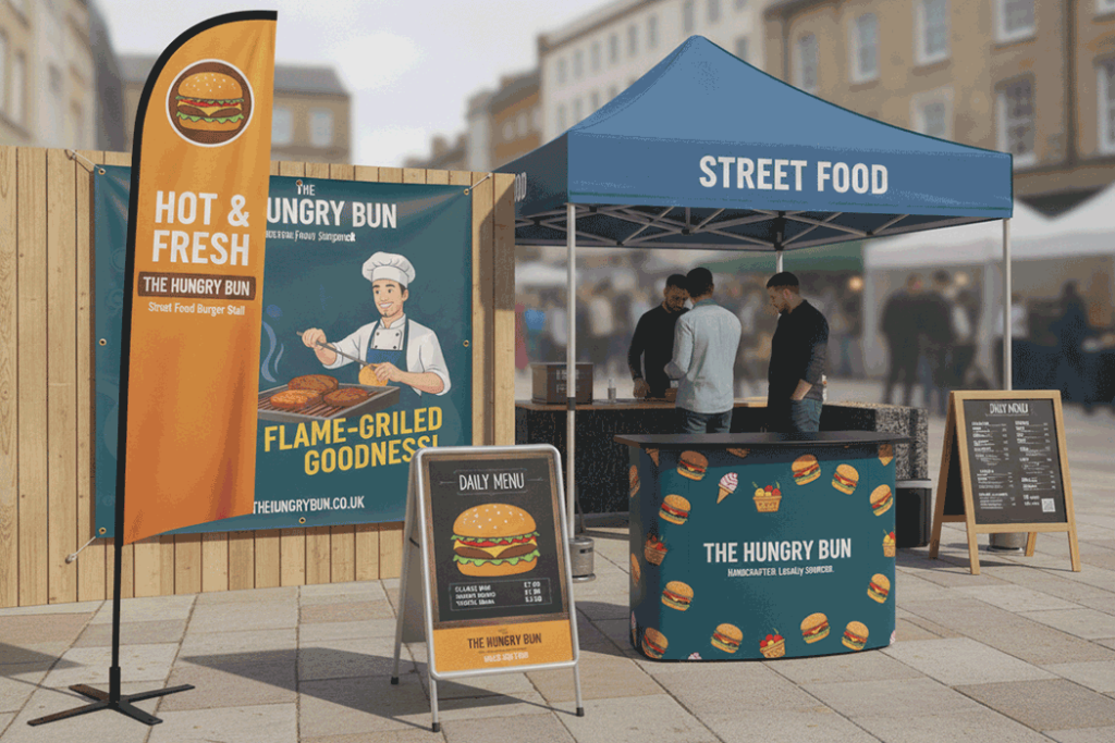 Burger Stall Outdoor Banner Stands