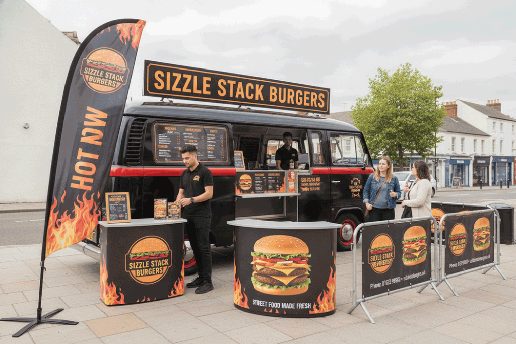 Burger Van Outdoor Banner Stands