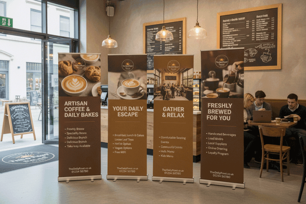 Cafe Indoor Banner Stands