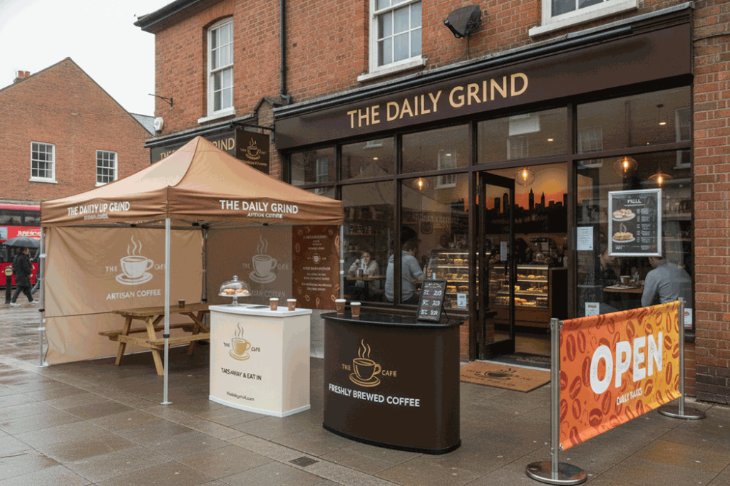 Cafe Outdoor Banner Stands